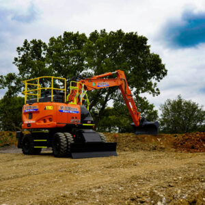 Reduced swing wheeled excavator from M O'Brien Plant Hire